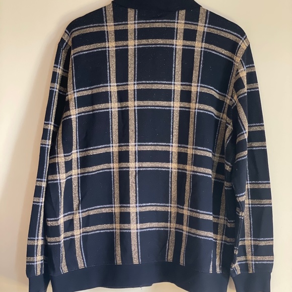 E.B. Vintage Knit Cardigan Sweater Plaid Shimmer Threads Academia Clueless - Picture 7 of 11